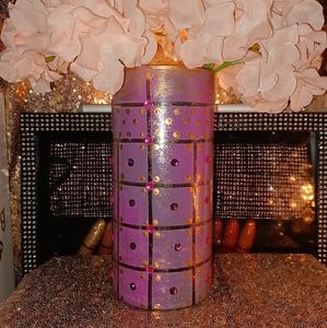 HAND painted makeup brush holder 7.25H 3.25W